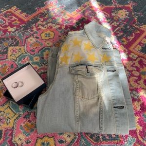 Luluroe denim jacket,topaz ring,amethyst ring bundle